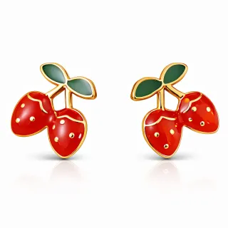 Pendientes sin níquel acero quirúrgico cerezas 1,8cm