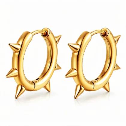 Pendientes sin níquel acero quirúrgico aro pinchos 1,5cm