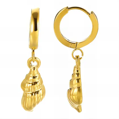 Pendientes sin níquel acero quirúrgico aro conchas 3cm