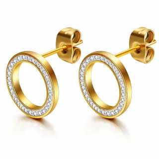 Pendientes sin níquel acero quirúrgico aro mini brillantes completo 1cm