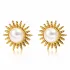 Pendientes sin níquel acero quirúrgico mini sol con perla 1,2cm