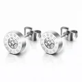 Pendientes sin níquel acero quirúrgico reloj plateado brillante 0,7cm