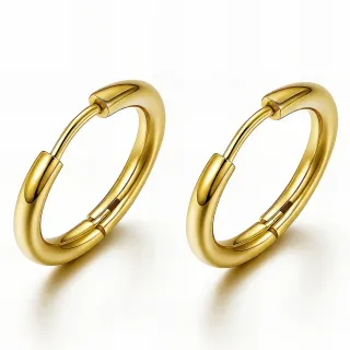 Pendientes sin níquel acero quirúrgico aro 2,3cm dorado