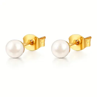 Pendientes sin níquel acero quirúrgico perlas 0,4cm