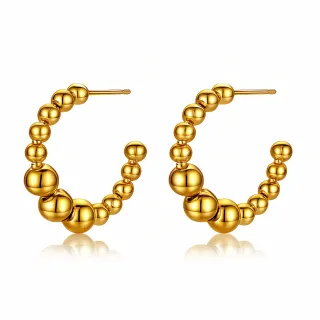 Pendientes *sin níquel acero quirúrgico aro bolitas 2,5cm