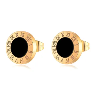 Pendientes *sin níquel acero quirúrgico reloj negro 1cm