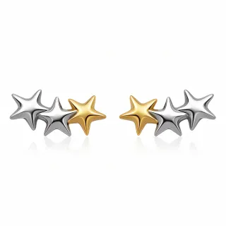 Pendientes *sin níquel acero quirúrgico estrellas oro-plata 1,2cm