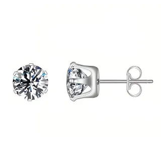 Pendientes *sin níquel acero quirúrgico brillante plata 0,8cm