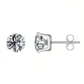 Pendientes *sin níquel acero quirúrgico brillante plata 0,8cm
