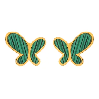 Pendientes *sin níquel acero quirúrgico mariposas verde 1,5cm