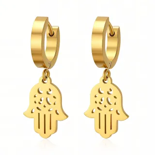 Pendientes *sin níquel acero quirúrgico mano Fatima 3cm