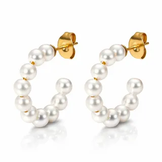 Pendientes *sin níquel acero quirúrgico aro perlas 2,5cm