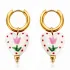 Pendientes *sin níquel acero quirúrgico tulipan rosa 2,1x1,5cm