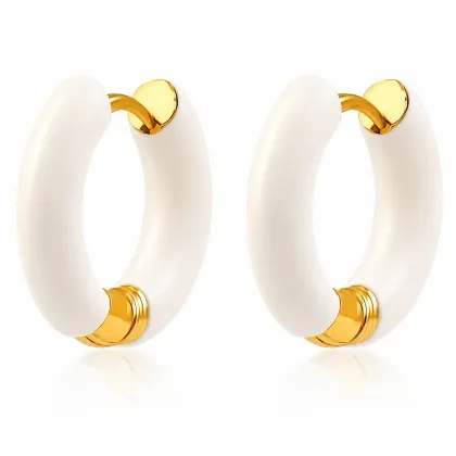 Pendientes *sin níquel acero quirúrgico arete blanco 2cm