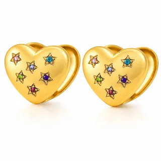 Pendientes *sin níquel acero quirúrgico dedal colores 1x1,5cm