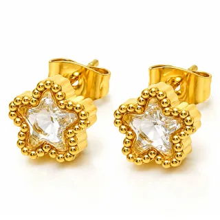 Pendientes *sin níquel acero quirúrgico estrellita circonita 0,8x0,8cm