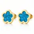 Pendientes *sin níquel acero quirúrgico flor turquesa 1,2x1,2cm