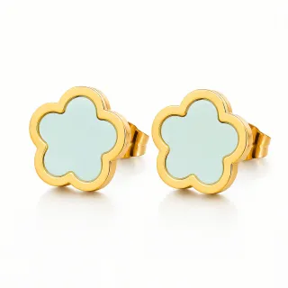 Pendientes *sin níquel acero quirúrgico flor mint 1,2x1,2cm