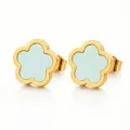 Pendientes *sin níquel acero quirúrgico flor mint 1,2x1,2cm