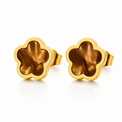 Pendientes *sin níquel acero quirúrgico flor miel1,2x1,2cm