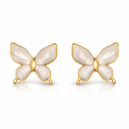 Pendientes *sin níquel acero quirúrgico mariposa nacarada 2cm