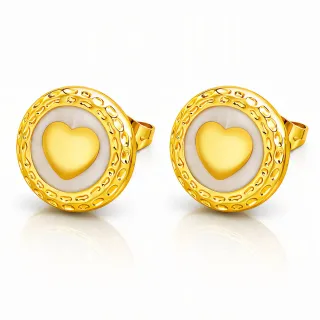 Pendientes *sin níquel acero quirúrgico circulo corazón 1,4cm