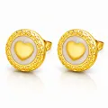 Pendientes *sin níquel acero quirúrgico circulo corazón 1,4cm