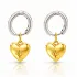 Pendientes *sin níquel acero quirúrgico plata oro corazón 1,7x3cm