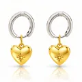 Pendientes *sin níquel acero quirúrgico plata oro corazón 1,7x3cm