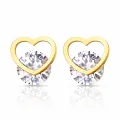 Pendientes *sin níquel acero quirúrgico corazón y circonita 1cm