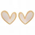 Pendientes *sin níquel acero quirúrgico corazón nacarado 1,2cm
