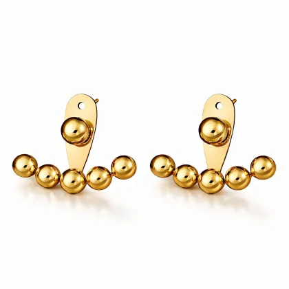 Pendientes *sin níquel acero quirúrgico bolitas 2,5x1,7cm