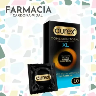 Durex  XL calor corporal SIN látex conexión total 10 preservativos