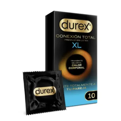 Durex  XL calor corporal SIN látex conexión total 10 preservativos