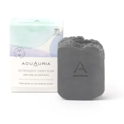 Aquauria jabón sólido astringente con carbón activo piel grasa y acné