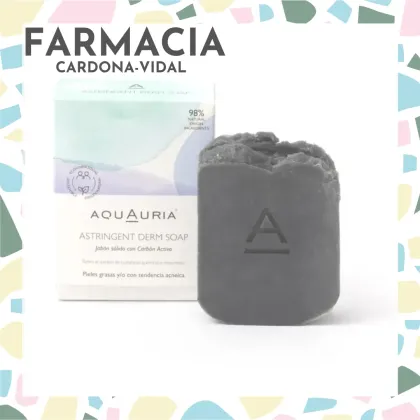 Aquauria jabón sólido astringente con carbón activo piel grasa y acné